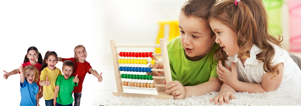 children playing with abacus