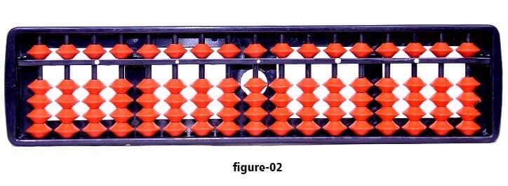 Red color student abacus with wooden frame