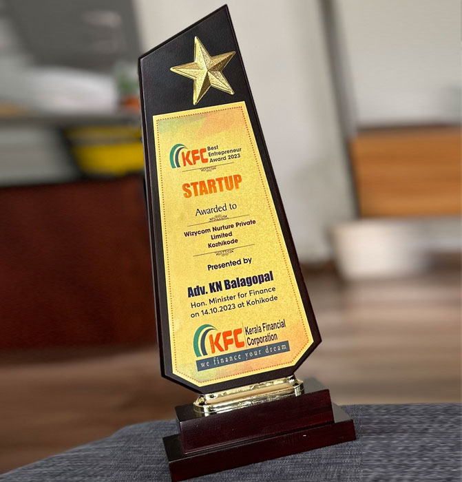 Kerala Financial Corporation Bestows Best Entrepreneur Award on Wizycom Nurture
